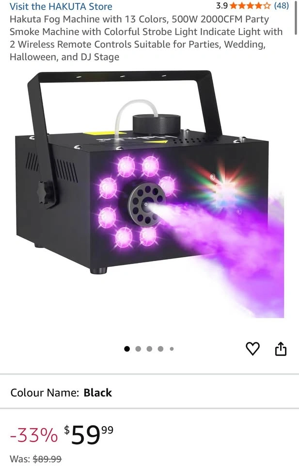 Hakuta Fog Machine with 13 Colors, 500W - photo 4