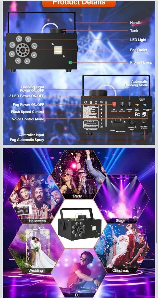 Hakuta Fog Machine with 13 Colors, 500W - photo 5