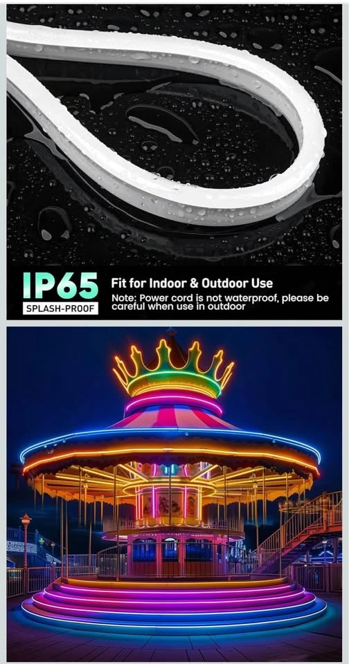 GZBtech RGB LED Neon Rope Lights 33FT/10M Waterproof - photo 3