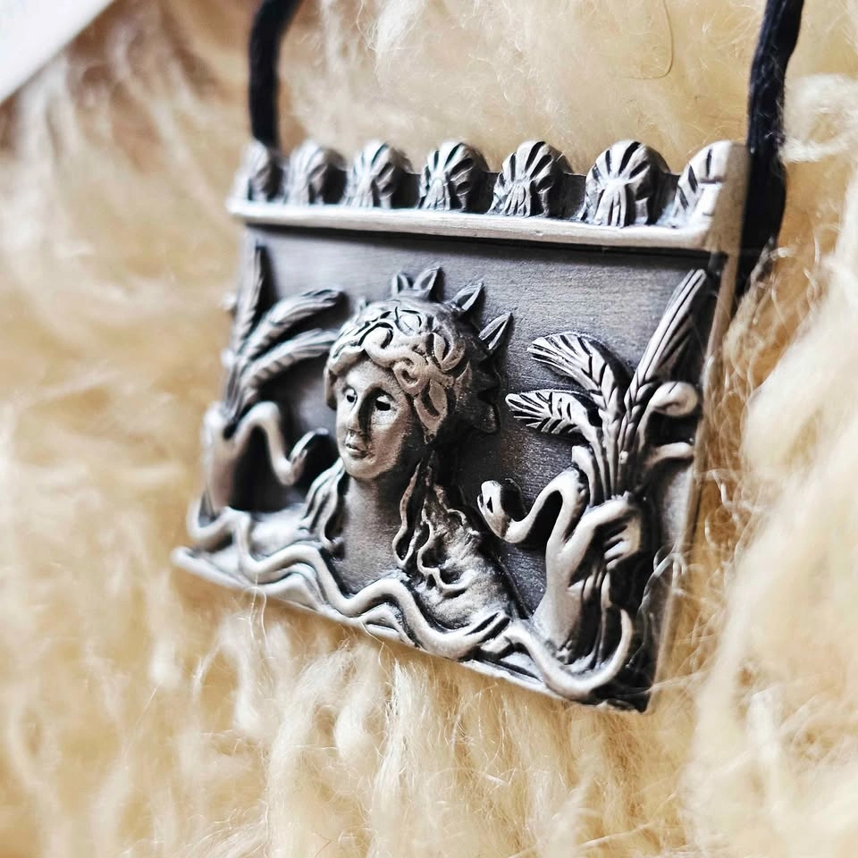 1990 Ceres Goddess Pewter Necklace Brooch - Star River Productio - photo 3