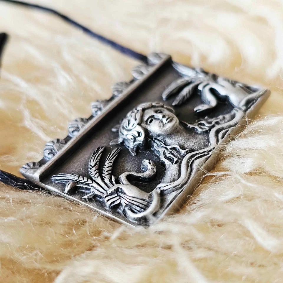 1990 Ceres Goddess Pewter Necklace Brooch - Star River Productio - photo 4