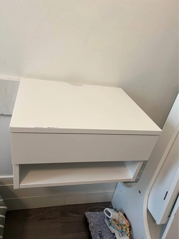 Floating Nightstands with Storage - White (Set of Two) - photo 3
