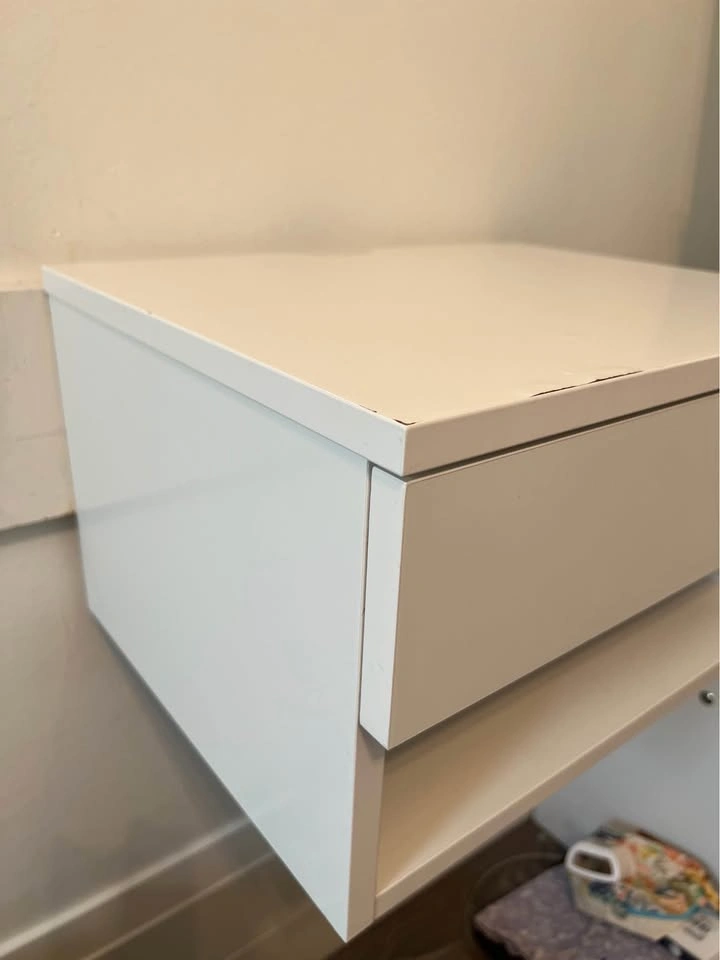 Floating Nightstands with Storage - White (Set of Two) - photo 4