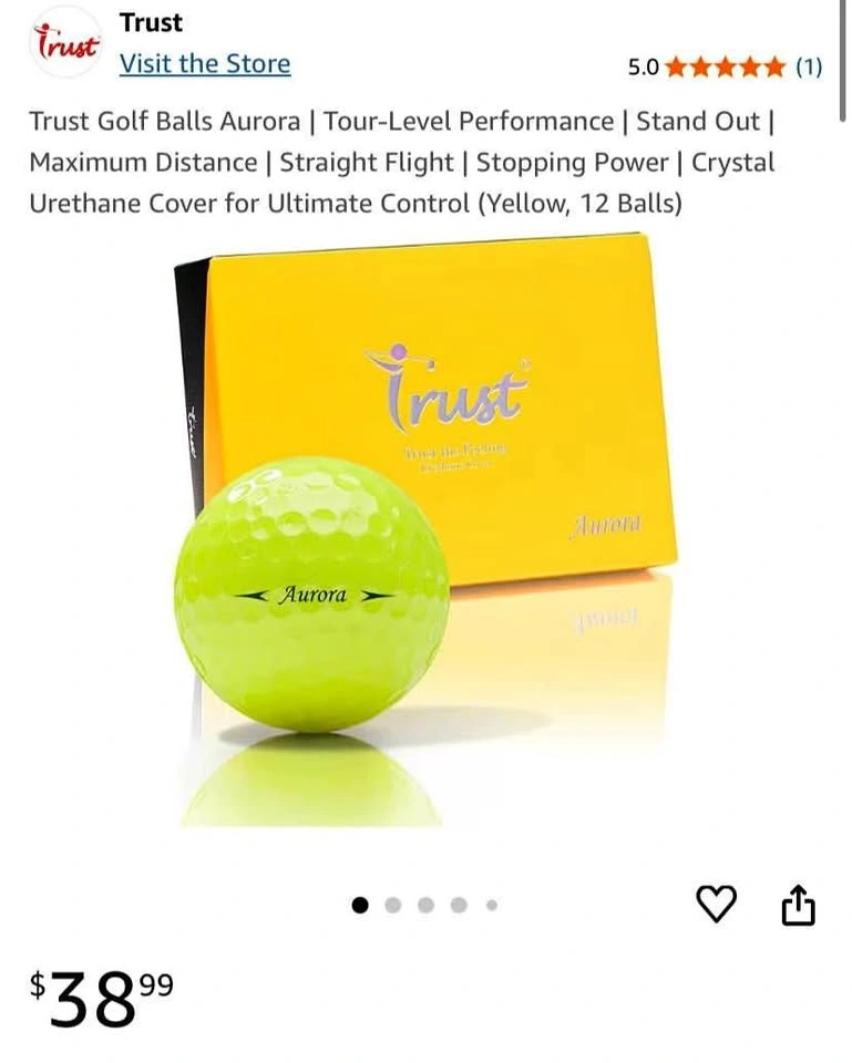 Trust Golf Balls Aurora (Yellow, 12 Balls)