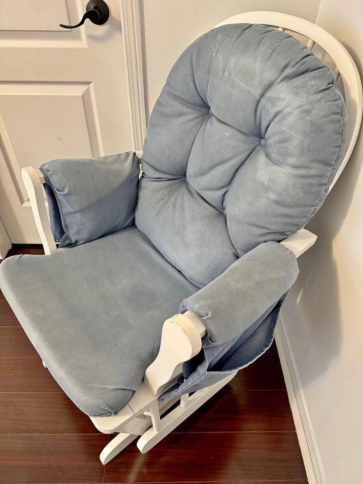 Blue Glider Rocking Chair + Free Ottoman