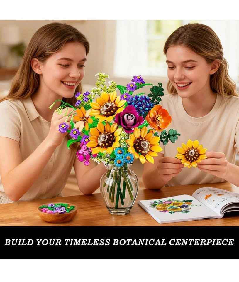 CUBIMANA Wild Flowers Bouquet Building Set with Lights - photo 3