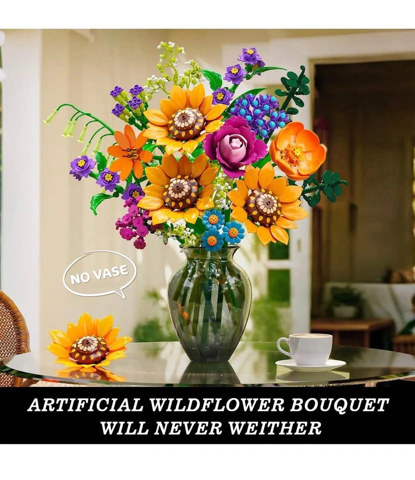 CUBIMANA Wild Flowers Bouquet Building Set with Lights - photo 4