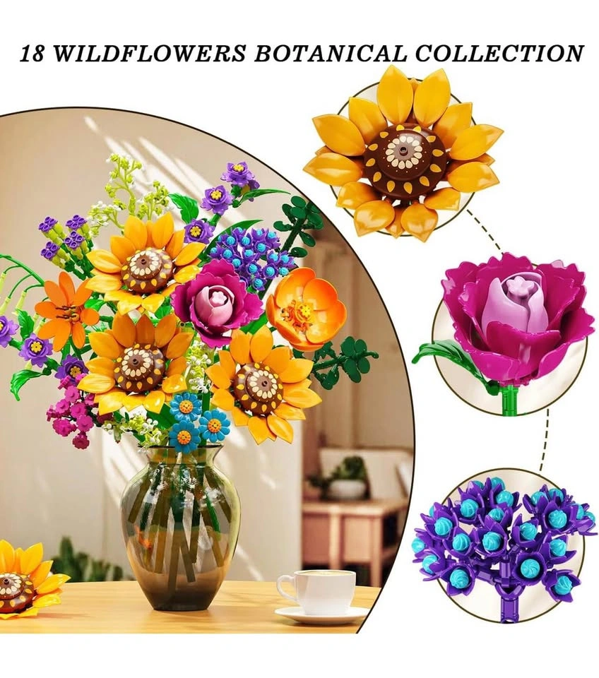 CUBIMANA Wild Flowers Bouquet Building Set with Lights - photo 5