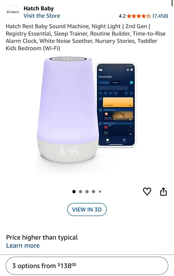 Hatch Rest Baby Sound Machine, Night Light | 2nd Gen