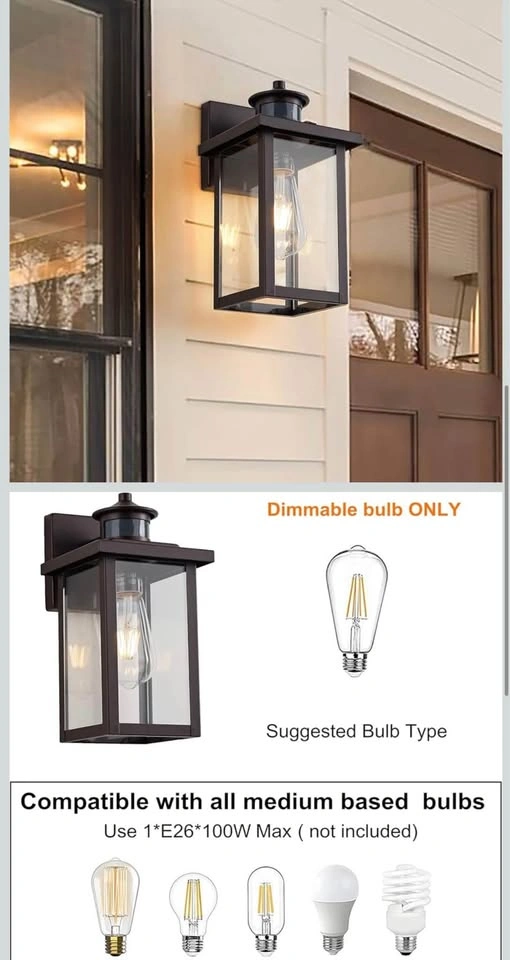 Motion Sensor Outdoor Wall Lights Dusk to Dawn Exterior Light Fi - photo 4