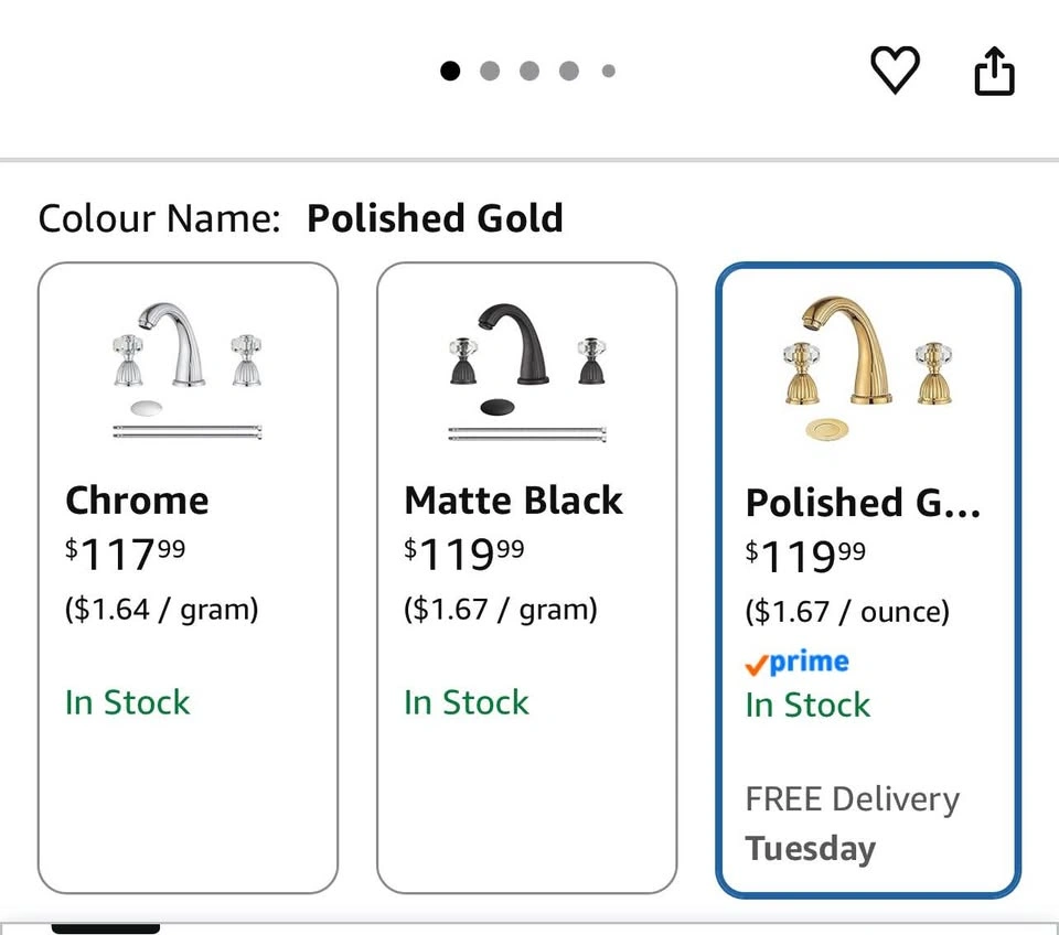 Shiny Polished Gold Widespread Bathroom Faucet - photo 2