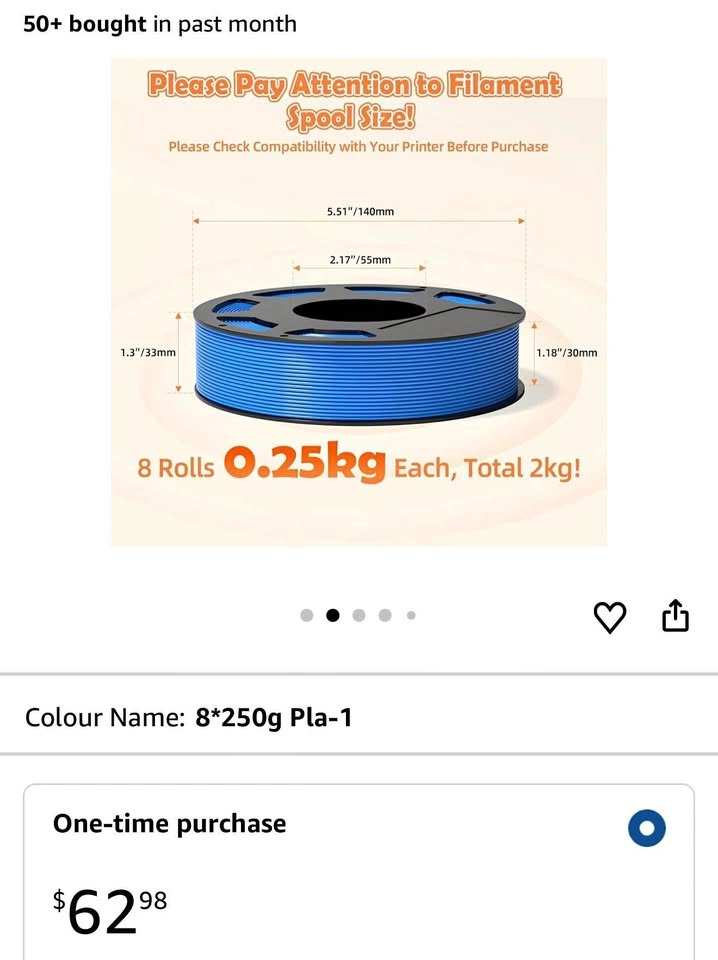 Color PLA Filament Bundle for 3D Printers