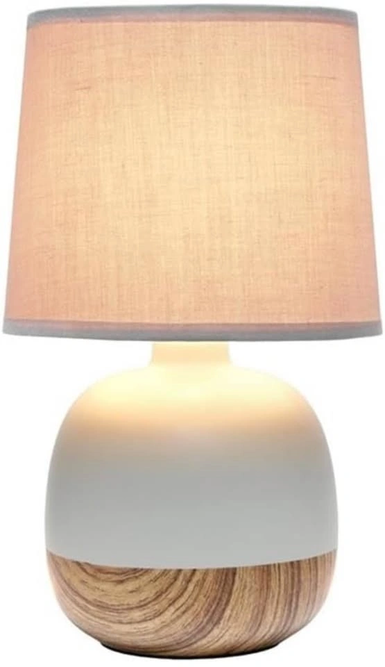 Table Lamp, Light Wood and Light Gray set of 2 - photo 2