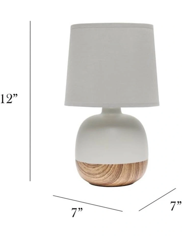 Table Lamp, Light Wood and Light Gray set of 2 - photo 3