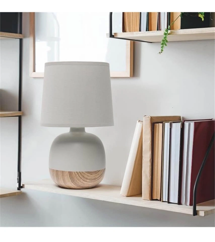 Table Lamp, Light Wood and Light Gray set of 2 - photo 4