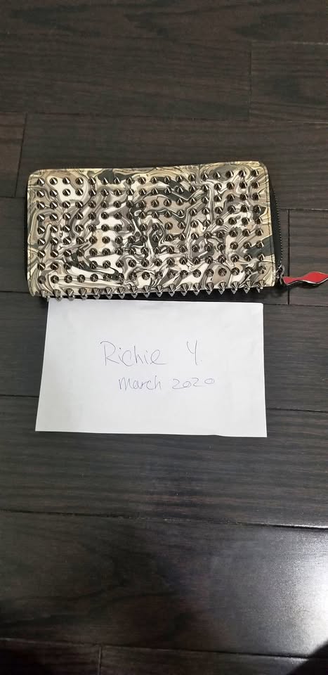 Chris loub. (CL) Spiked Long Wallet Silver