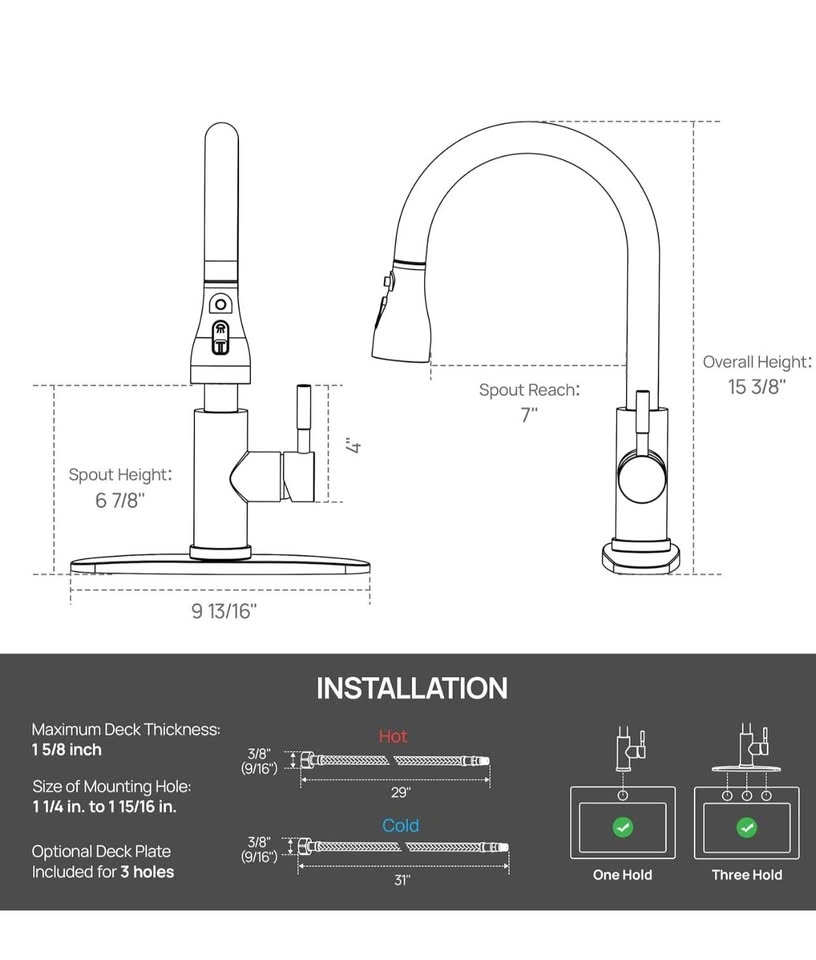 Kitchen Faucet with Pull Down Sprayer - photo 4
