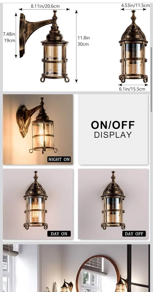 Rustic Amber Glass Wall Sconce 2 Pack, Bronze Brushed - photo 2