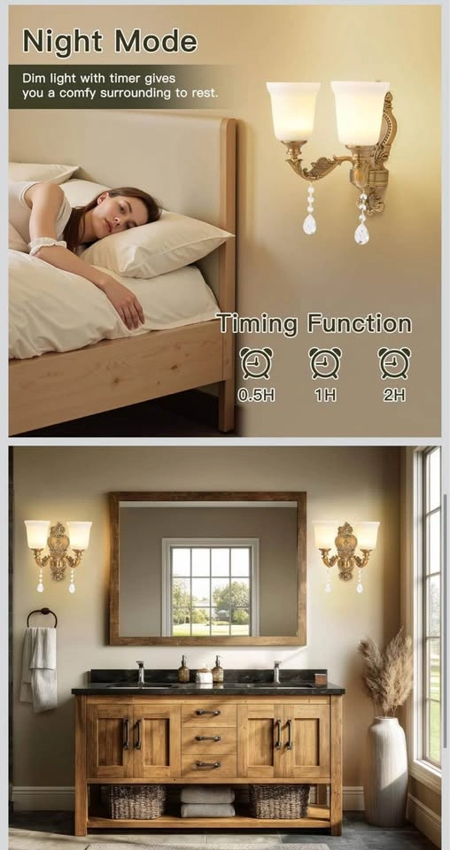 Battery Operated Wall Sconce 2-Light, RGB Dimmable - photo 5