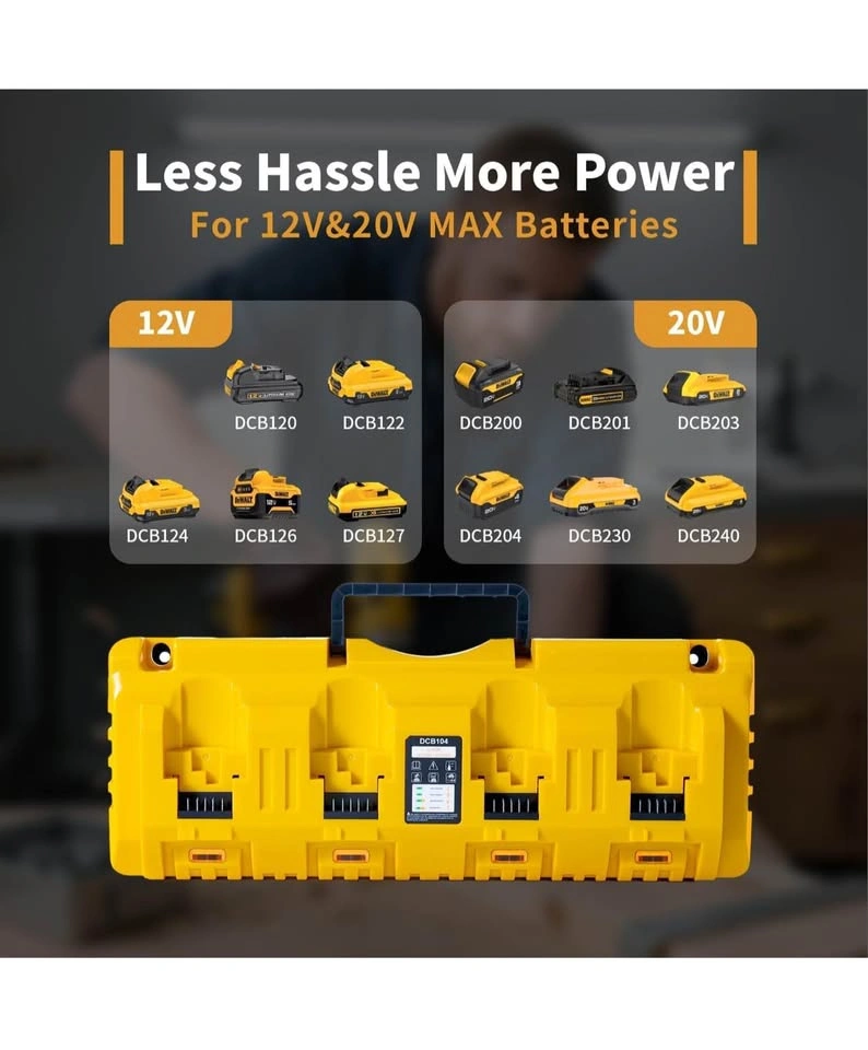 Dewalt DCB104 4-Port Battery Charger w/ USB & Type-C - photo 3