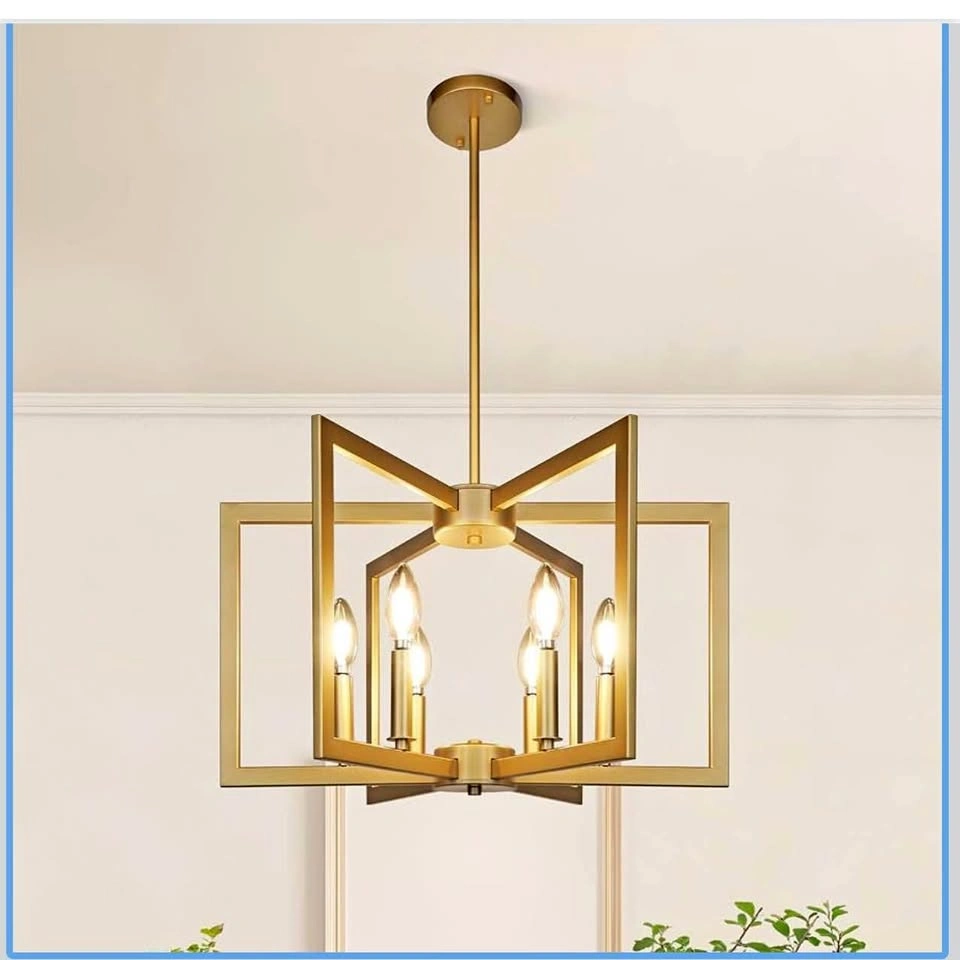 6-Light Gold Pendant Light Fixture