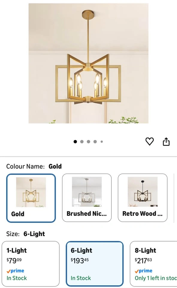 6-Light Gold Pendant Light Fixture - photo 2