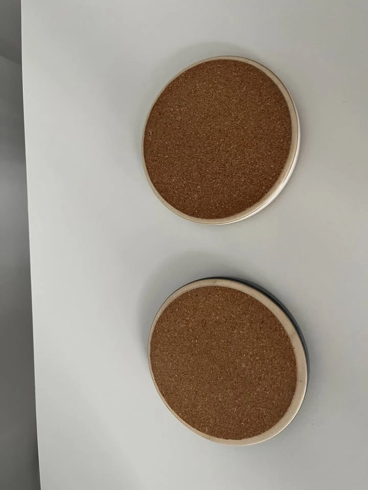 2 Artisan Ceramic/stoneware Coasters w/ Cork Backing - photo 3