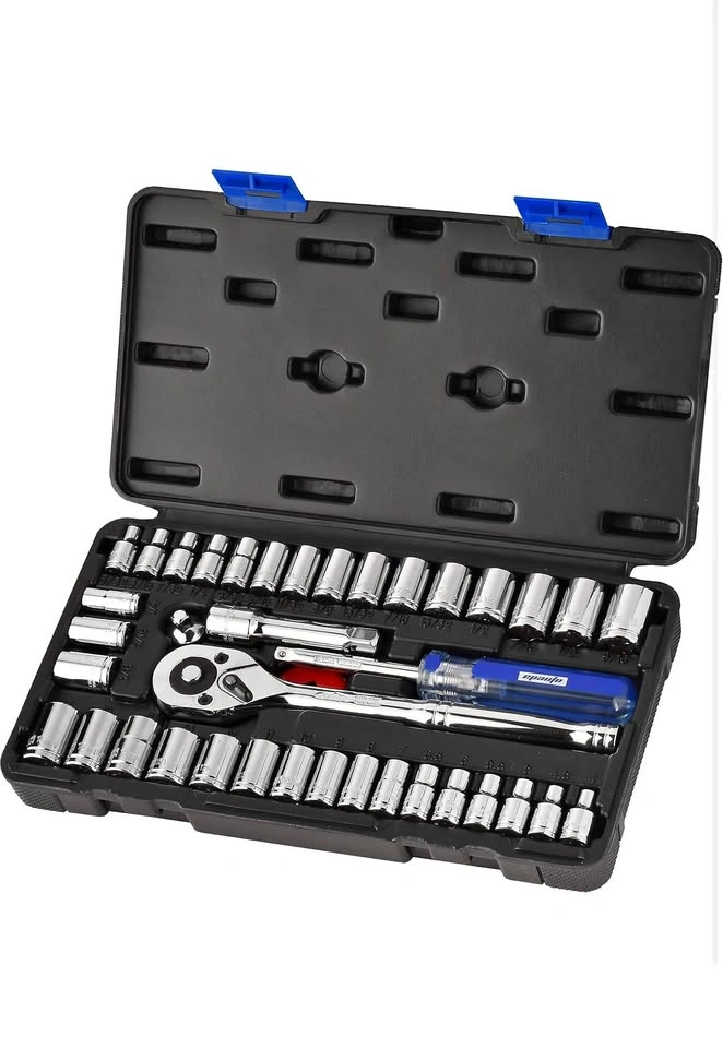 EPAuto 1/4-Inch & 3/8-Inch Drive Socket Set, 40 Pieces