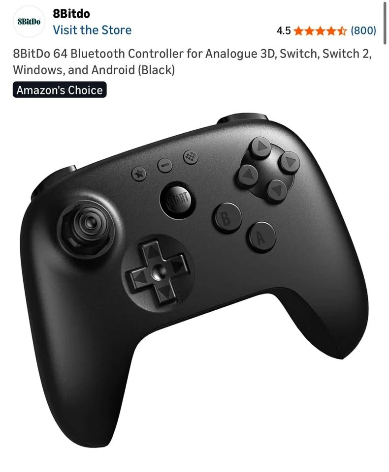 8BitDo 64 Bluetooth Controller (Black)