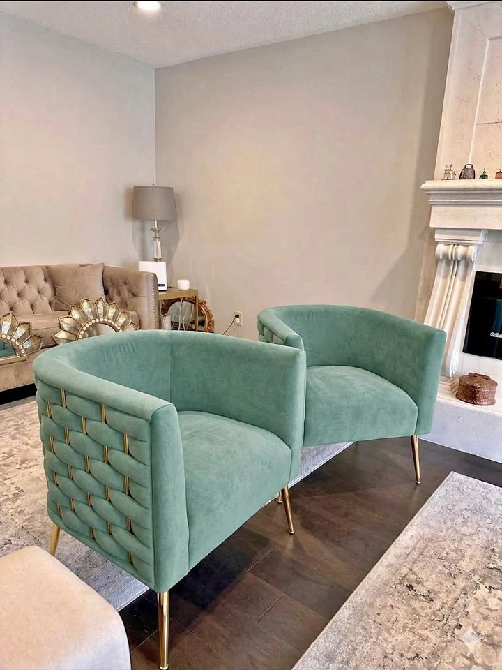 New Pair of Luxury Velvet Accent Chairs