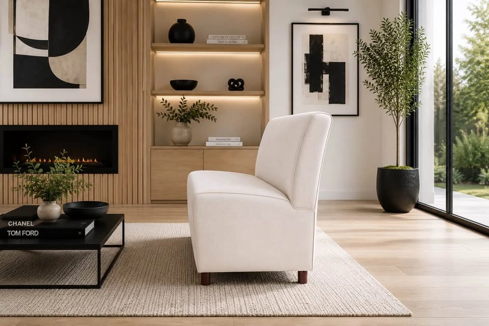 Modern Cream Loveseat Sofa - photo 2