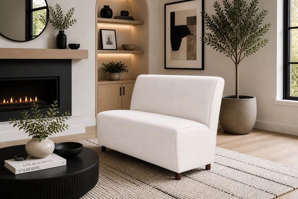 Modern Cream Loveseat Sofa - photo 3