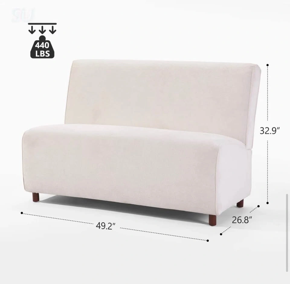 Modern Cream Loveseat Sofa - photo 4