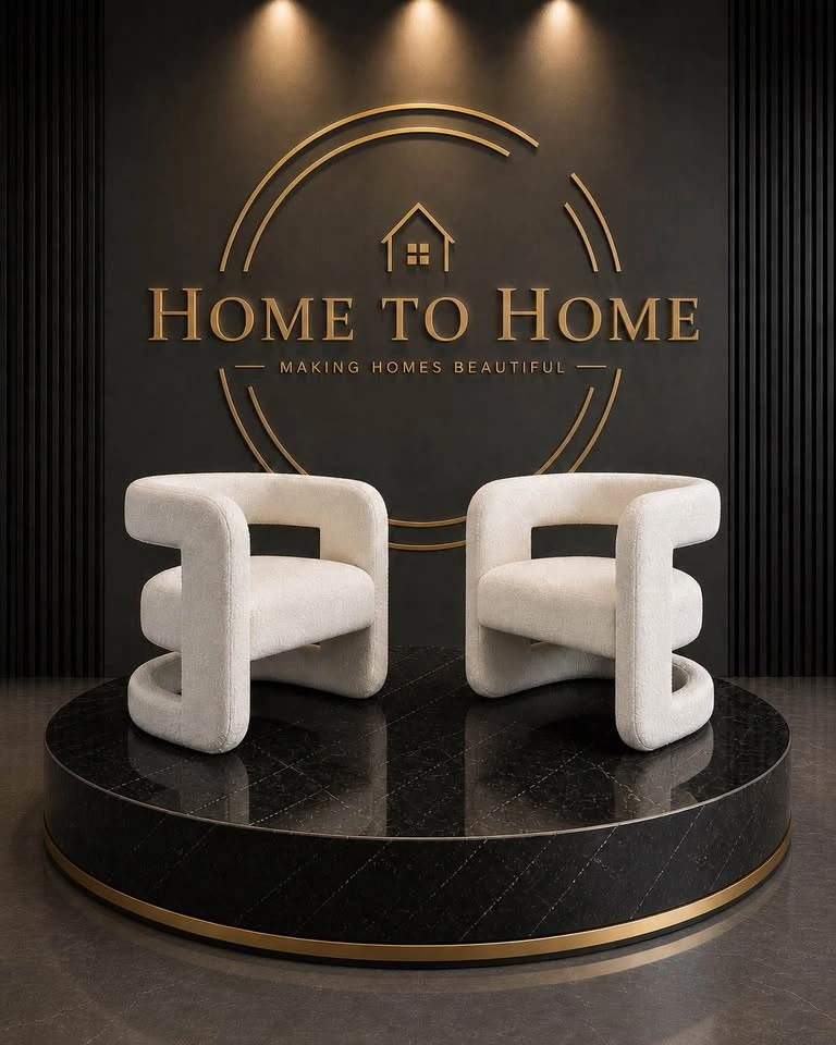 2 New White Boucle Accent Chairs - photo 2