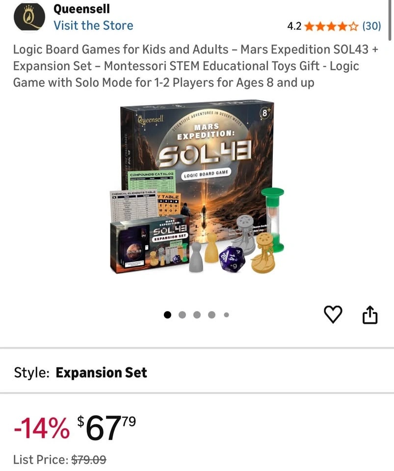 Mars Expedition SOL43 Logic Board Game + Expansion - photo 2