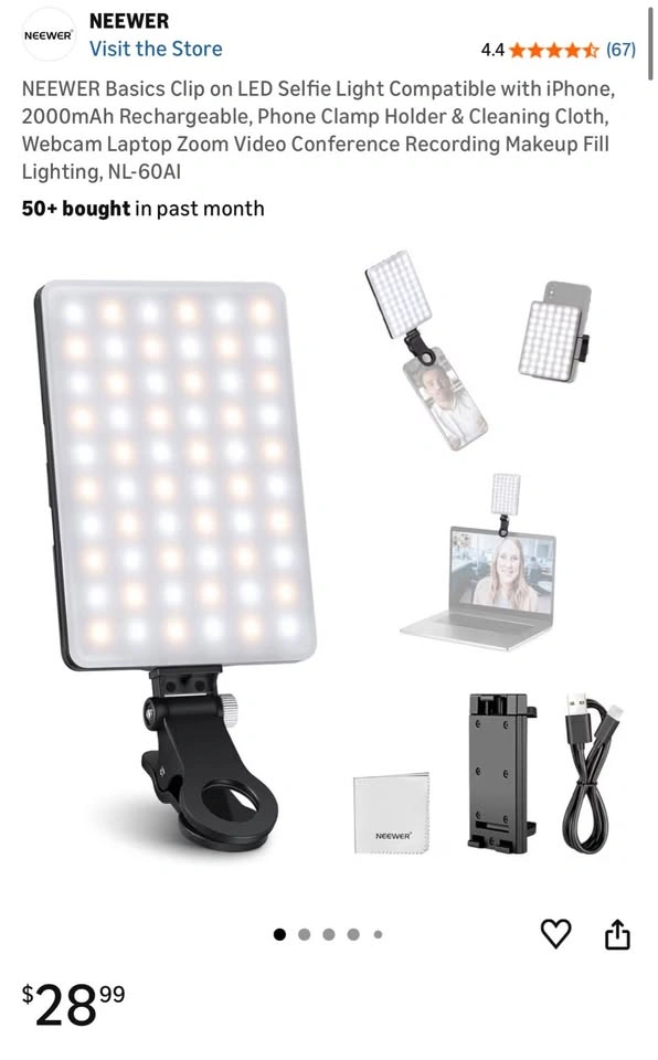 NEEWER LED Selfie Light with Phone Holder - photo 2