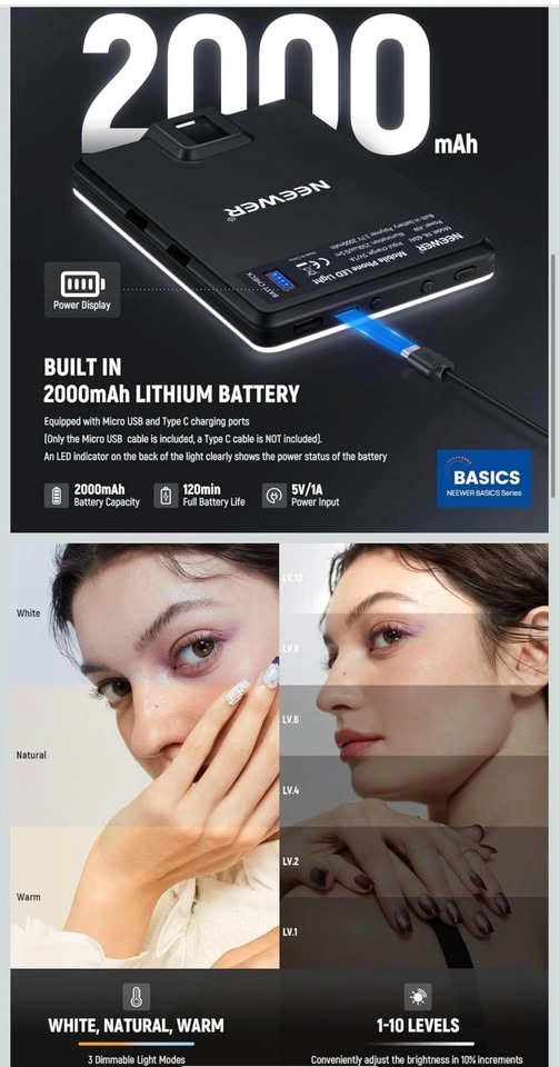 NEEWER LED Selfie Light with Phone Holder - photo 4