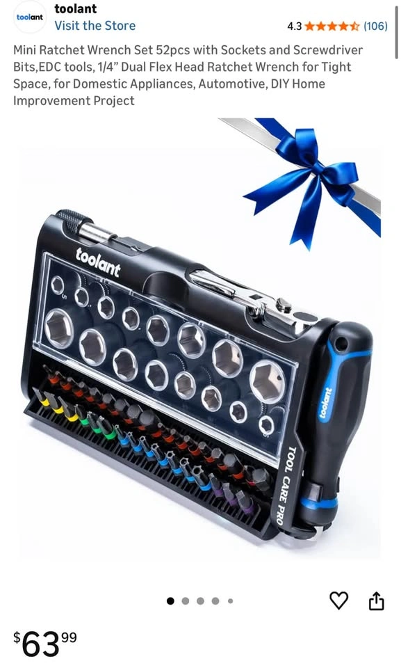 Mini Ratchet Wrench Set 52pcs with Sockets & Bits - photo 5