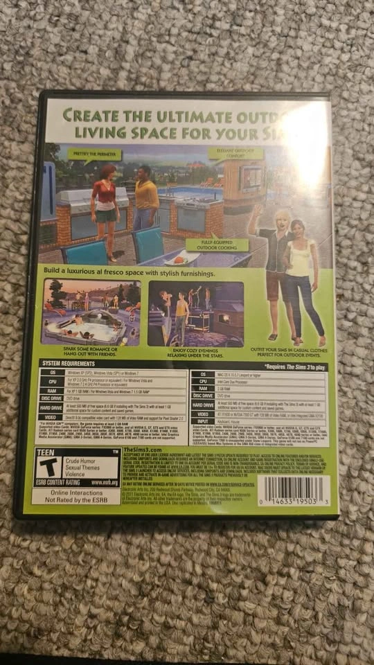 Sims 3 Outdoor Living Disk and Code - photo 2