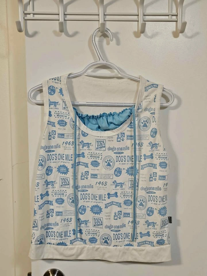 DOG'S ONE MILE Blue Graphic Tank Top – Japanese Style