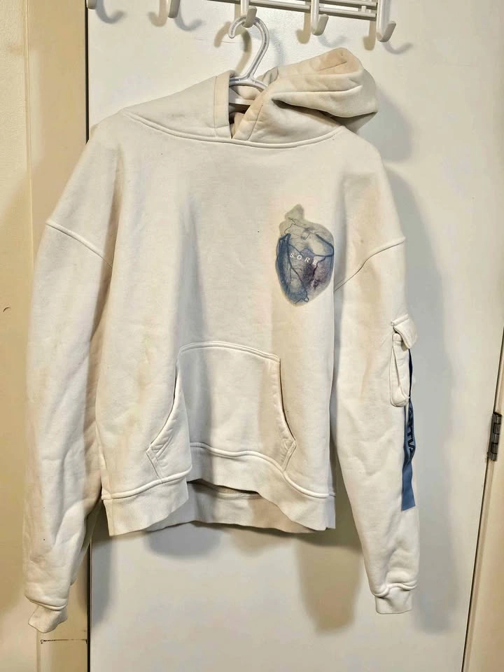 Arousal Graphic Hoodie Size L - White & Blue