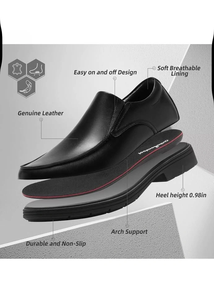 OrthoComfoot Men's Leather Dress Walking Shoes - photo 4