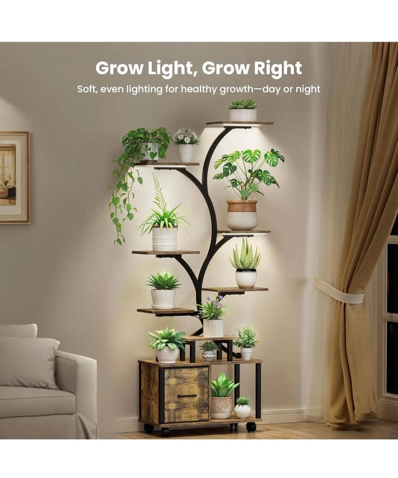 Gujiam Plant Stand with Grow Light - 9 Tiers, 65" Tall - photo 5