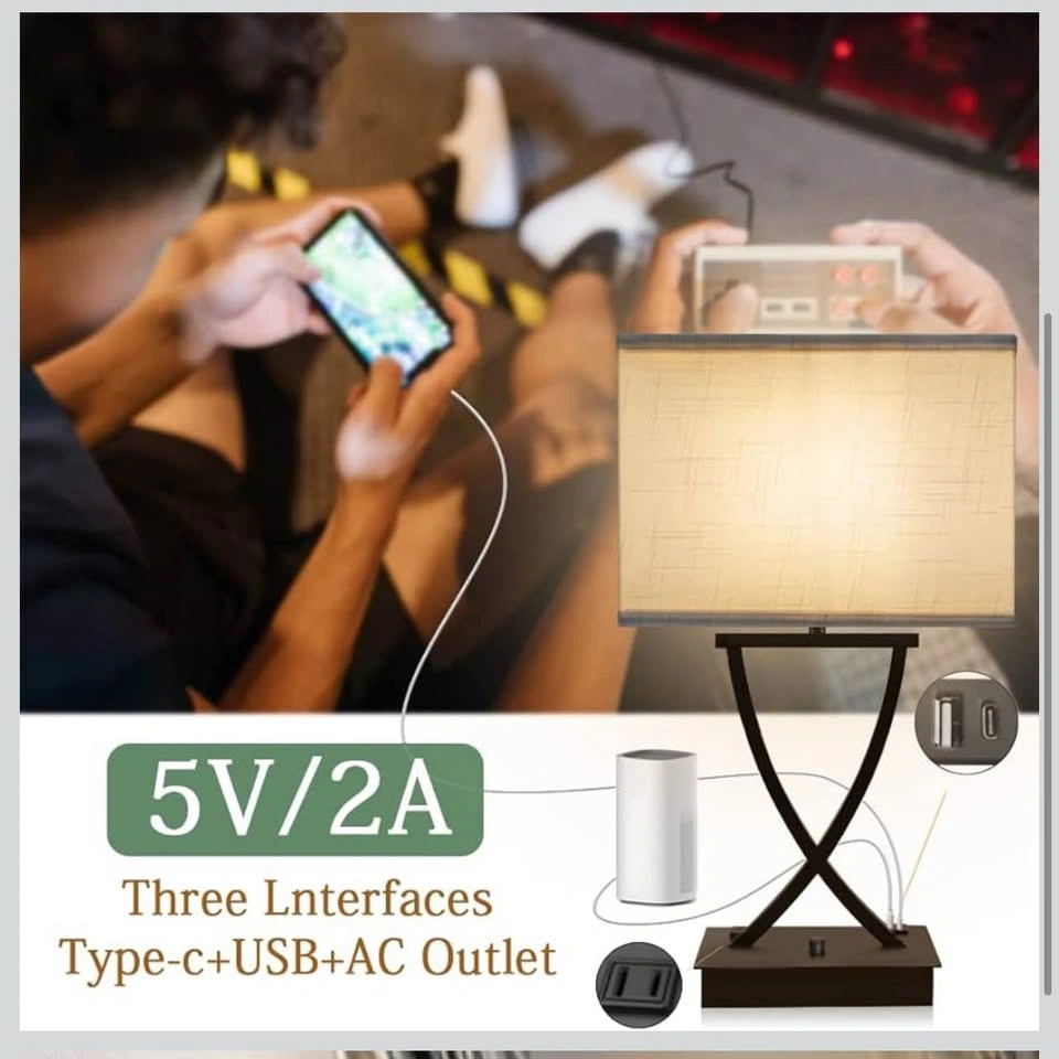 OYedis Dimmable Table Lamp w/ USB & Outlet - photo 2