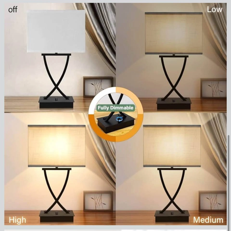 OYedis Dimmable Table Lamp w/ USB & Outlet - photo 3