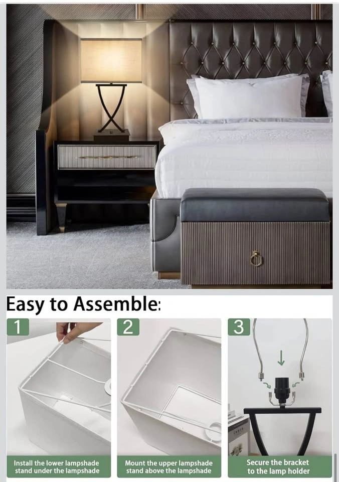 OYedis Dimmable Table Lamp w/ USB & Outlet - photo 5