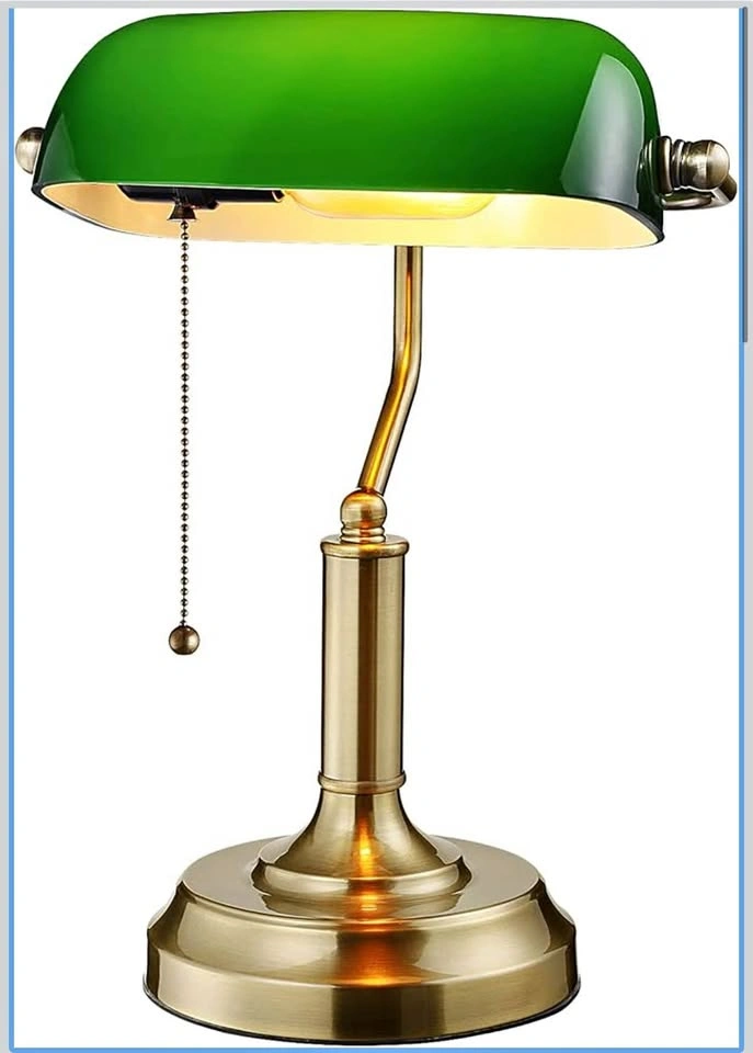 TORCHSTAR Green Glass Bankers Desk Lamp, UL Listed, Antique Desk