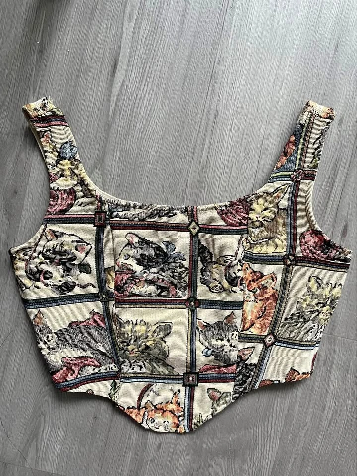 Cat Lover Corset Tank Top