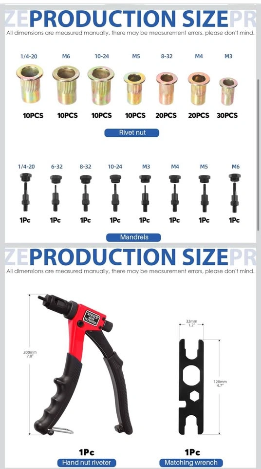 Glarks 120Pcs Rivet Nut Tool Kit - photo 2