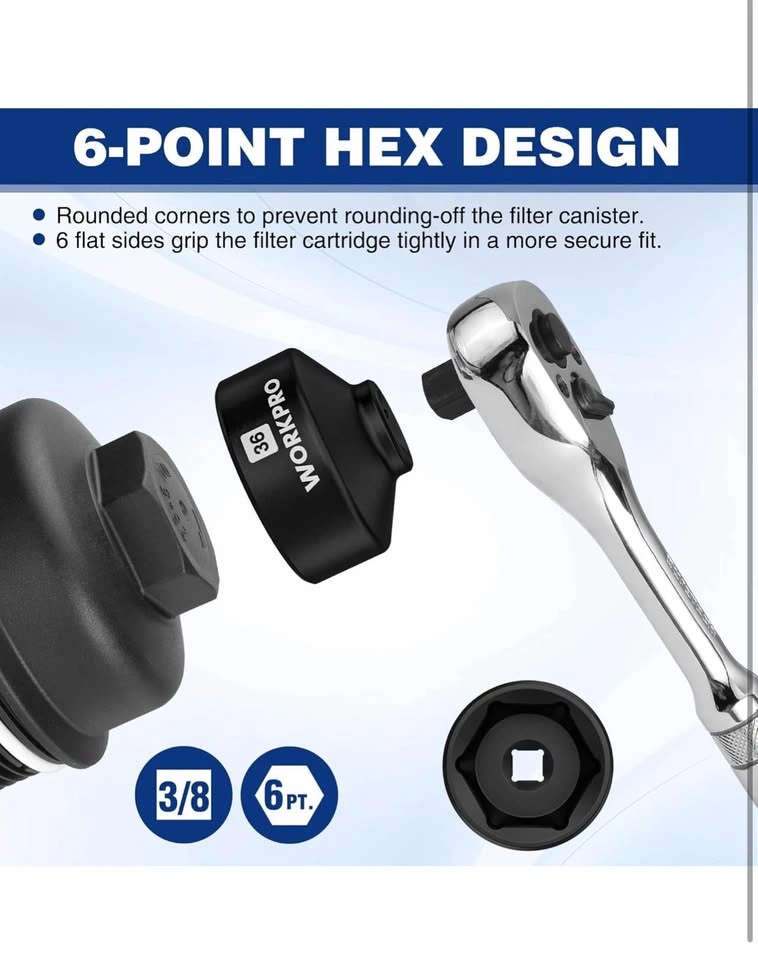 WORKPRO 6-Piece Oil Filter Wrench Set - photo 3